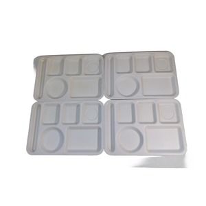 4 Vintage Arrowhead Stack Lunch cafeteria Trays USA MADE Cleveland OH White